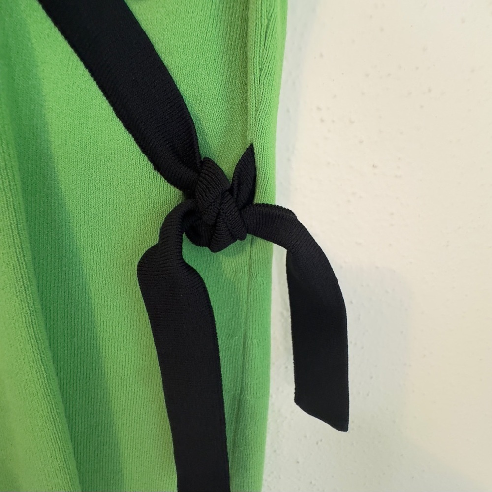 Spenser Jeremy Green Cap Sleeve Tank Blouse With Black Trim and Tie Sz L - Picture 6 of 16